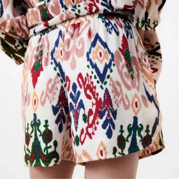 Zara 2pc Hanoi Ikat KIMONO & Shorts Set size -Medium NWT - Picture 5 of 9